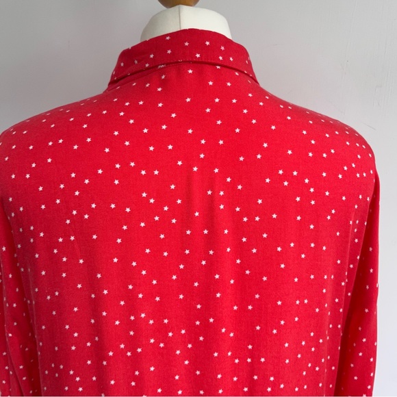 Hush Kaia Dress Size 12 Star Red Pink Drop Waist Relaxed Pockets Long Sleeve - Picture 9 of 11